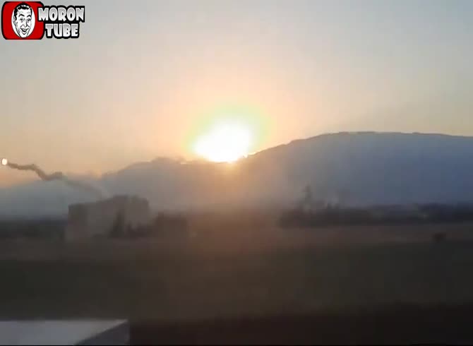 Video :An uncontrolled missile fired by Hezbollah detonates in a residential neighborhood of Lebanon